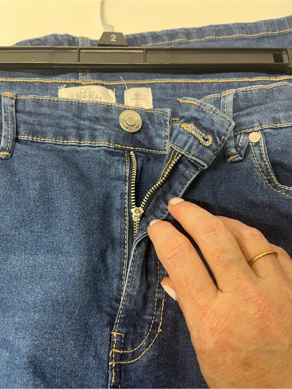 Vintage Serra Blue Denim Skirt with Front Button - Picture 8 of 9